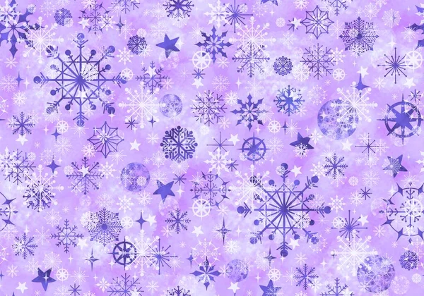 Зимние Акварельные Снежинки Бесшовные Рождественские Горошек Рисунок Новогодней Подарочной Коробки — стоковое фото