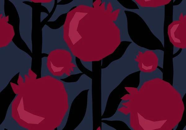 Summer Fruit Seamless Geometric Pomegranate Pattern Wrapping Paper Fabrics Linens — Stock Photo, Image