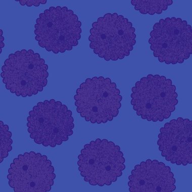 Duvar kağıtları, kumaşlar, çarşaflar ve çocuk giysileri baskısı, ambalaj kağıdı, menü ve restoran ambalajı için çizgi film kawaii kusursuz kurabiye deseni. Yüksek kaliteli illüstrasyon