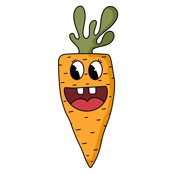 Retro Cartoon Summer Vegetable Carrot Wrapping Paper Fabrics Linens Kids — Stock Photo, Image