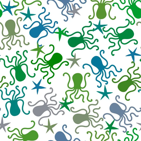 Sommer Tiere Nahtlose Oktopus Muster Für Verpackungspapier Und Kinderkleidung Druck — Stockfoto