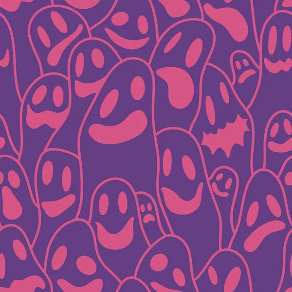 Halloween Ghost Nahtlose Muster Für Verpackungspapier Und Bettwäsche Und Stoffe — Stockfoto