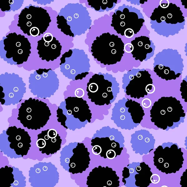 Cartoon Fluffy Monsters Seamless Spice Aliens Pattern Kids Clothes Print — Stock Photo, Image