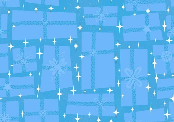 Der Winter Präsentiert Nahtlose Geschenkkartonmuster Für Weihnachtliche Stoffe Und Bettwäsche — Stockfoto
