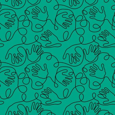 Soyut çizgiler, kağıt, kumaş, çarşaf ve çocuk giysileri baskısı, şenlik ambalajı ve moda tekstili için kusursuz el izi çizgisi deseni. Yüksek kaliteli illüstrasyon