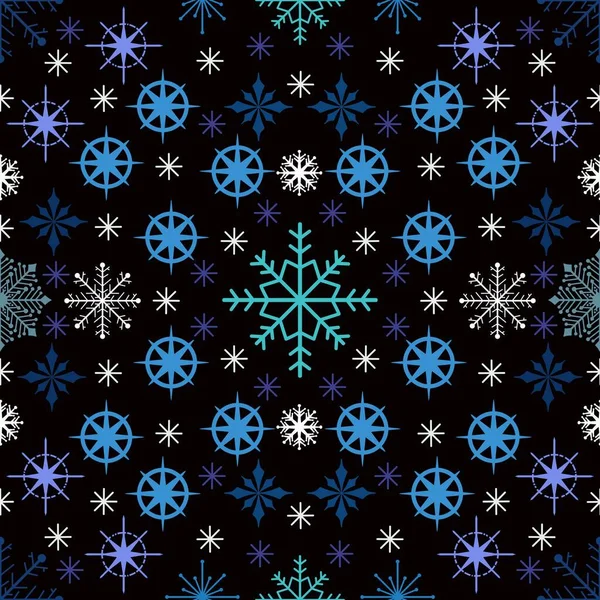 Zimowe Płatki Śniegu Akwarela Bezszwowe Świąteczne Kropki Wzór Nowy Rok — Zdjęcie stockowe