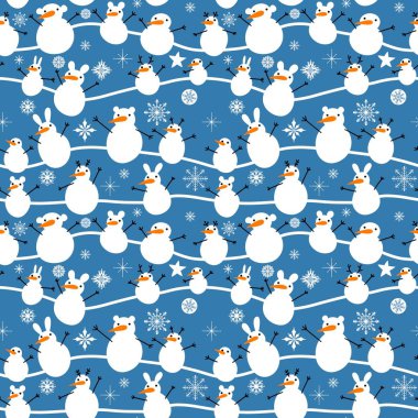 Noel kardan adam, duvar kâğıdı, kumaş, tekstil, ambalaj kağıdı ve çocuk giysisi baskısı için kusursuz yeni yıl modeli. Yüksek kaliteli illüstrasyon