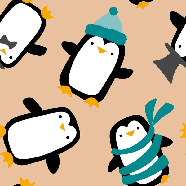 Kerst Dieren Naadloze Pinguïn Patroon Voor Het Inpakken Van Papier — Stockfoto