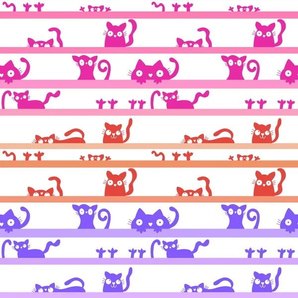 Halloween cats seamless animals monsters pattern for wrapping paper and kids clothes print and fabrics and linens and festive packaging. High quality illustration