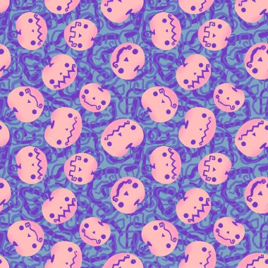 Halloween seamless pumpkins pattern for fabrics and wrapping paper and clothes print and notebooks and accessories and party. High quality illustration