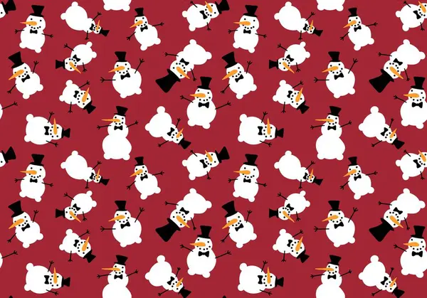 Boże Narodzenie Lód Kreskówki Bezszwowy Wzór Bałwana Nowy Rok Owijania — Zdjęcie stockowe