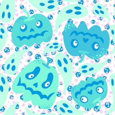 Halloween seamless pumpkins pattern for fabrics and wrapping paper and clothes print and notebooks and accessories and party. High quality illustration