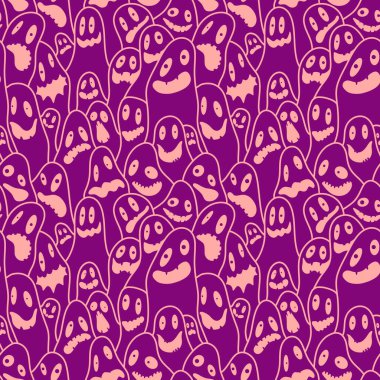 Cadılar Bayramı hayalet desenli ambalaj kağıtları, çarşaflar, kumaşlar çocuk giysileri baskıları, şenlikli aksesuarlar ve ambalajlar için. Yüksek kaliteli illüstrasyon