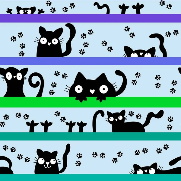 Cadılar Bayramı Kedileri Kusursuz Hayvan Desenli Ambalaj Kağıtları Çocuk Giysileri — Stok fotoğraf