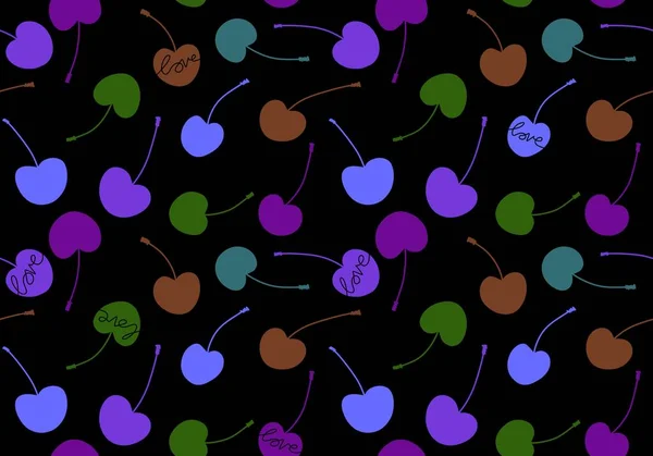 Patrón Cereza Sin Costuras Frutas Verano Dibujos Animados Para Papel —  Fotos de Stock