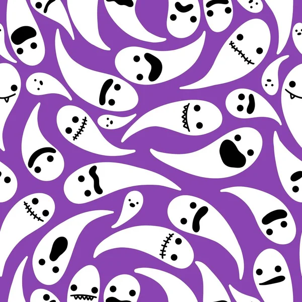 Halloween Fantasma Sem Costura Padrão Para Papel Embrulho Lençóis Tecidos — Fotografia de Stock