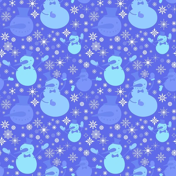 Christmas Ice Cartoon Seamless Snowman Pattern New Year Wrapping Paper — Stock Photo, Image
