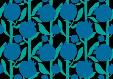 Kağıt, kumaş, çarşaf, giysi baskısı ve moda tekstili için yaz meyvesiz geometrik nar deseni. Yüksek kaliteli illüstrasyon