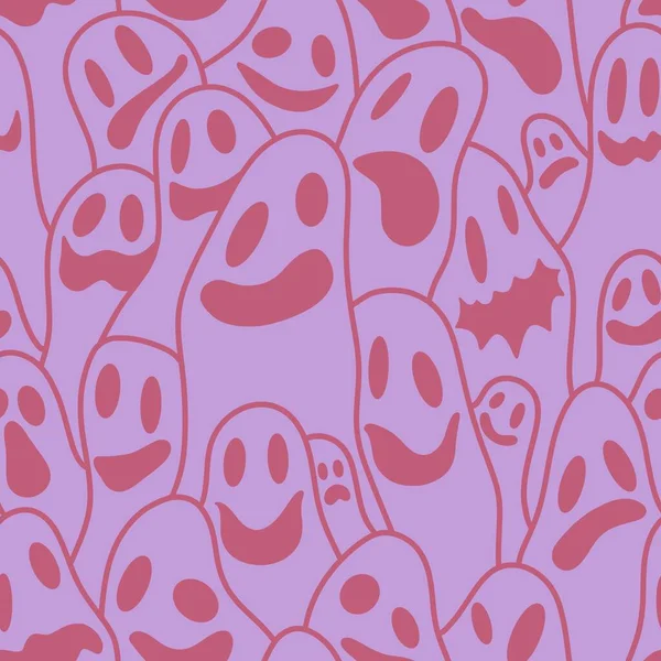 Halloween Ghost Nahtlose Muster Für Verpackungspapier Und Bettwäsche Und Stoffe — Stockfoto