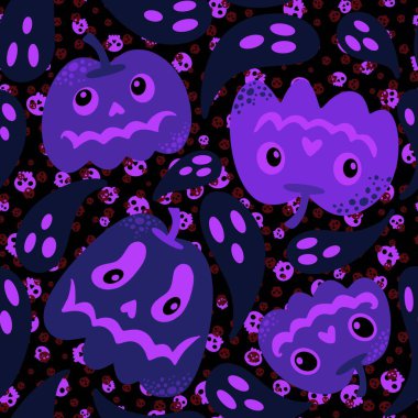Halloween seamless pumpkins pattern for fabrics and wrapping paper and clothes print and notebooks and accessories and party. High quality illustration