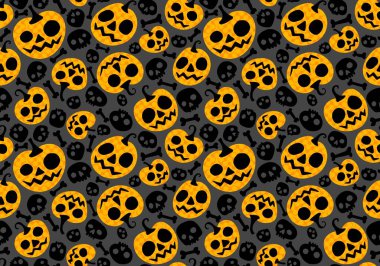 Halloween seamless pumpkins pattern for fabrics and wrapping paper and clothes print and notebooks and accessories and party. High quality illustration