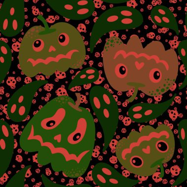 Halloween seamless pumpkins pattern for fabrics and wrapping paper and clothes print and notebooks and accessories and party. High quality illustration