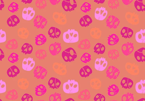 Halloween Szörnyek Zökkenőmentes Sculls Virágmintás Csomagolására Papír Szövetek Vászon Divat — Stock Fotó