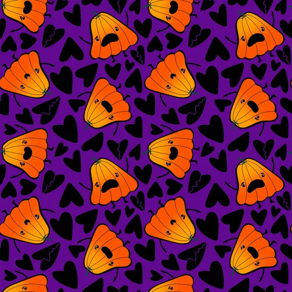 Halloween Seamless Pumpkins Pattern Fabrics Wrapping Paper Clothes Print Notebooks — стоковое фото