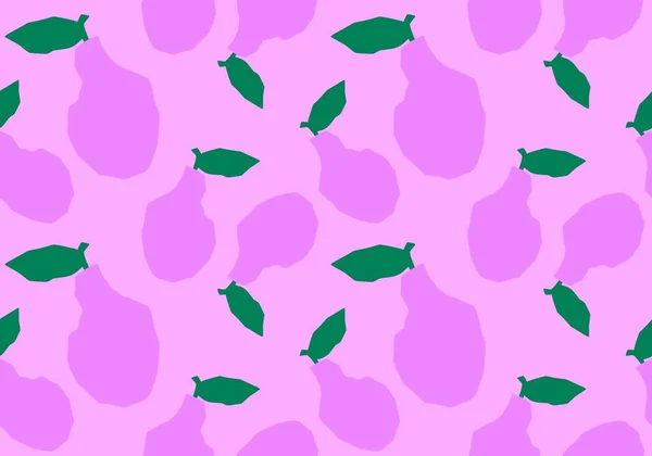 概要夏の幾何学的な果物のシームレスな漫画の梨のパターンの生地や子供の服の印刷や包装 リネンや包装紙やキッチンの織物 高品質のイラスト — ストック写真