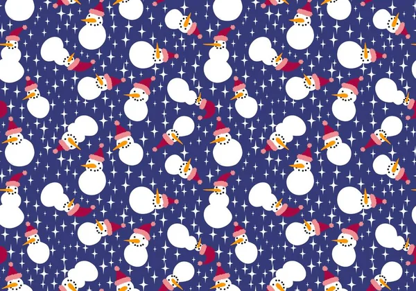Рождественский Ледяной Рисунок Бесшовный Снеговик Рисунок Новогодней Оберточной Бумаги Тканей — стоковое фото