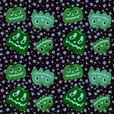 Halloween seamless pumpkins pattern for fabrics and wrapping paper and clothes print and notebooks and accessories and party. High quality illustration