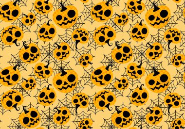 Halloween seamless pumpkins pattern for fabrics and wrapping paper and clothes print and notebooks and accessories and party. High quality illustration