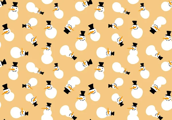 Karácsonyi Jég Karikatúra Zökkenőmentes Hóember Minta Újévi Csomagolópapír Szövetek Ágynemű — Stock Fotó