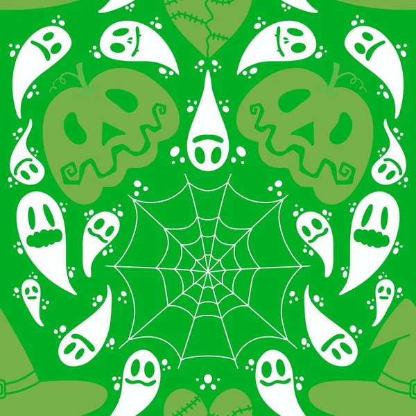 Halloween Karikatura Geometrické Bezešvé Monstrum Vzor Pro Tkaniny Textilie Balení — Stock fotografie