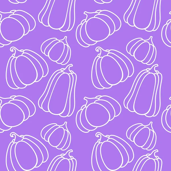 秋の収穫シームレスラインアートカボチャ包装紙や生地やリネンや子供服印刷やお祝いのアクセサリーやレストランの包装のためのパターン 高品質のイラスト — ストック写真