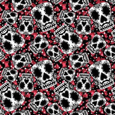 Cadılar Bayramı canavarları kağıt, kumaş, çarşaf ve moda tekstil ürünleri için çiçek desenli pürüzsüz heykeller. Yüksek kaliteli illüstrasyon