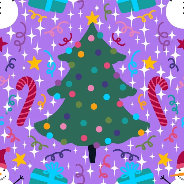 Desenhos Animados Inverno Sem Costura Natal Boneco Neve Caixa Presentes — Fotografia de Stock