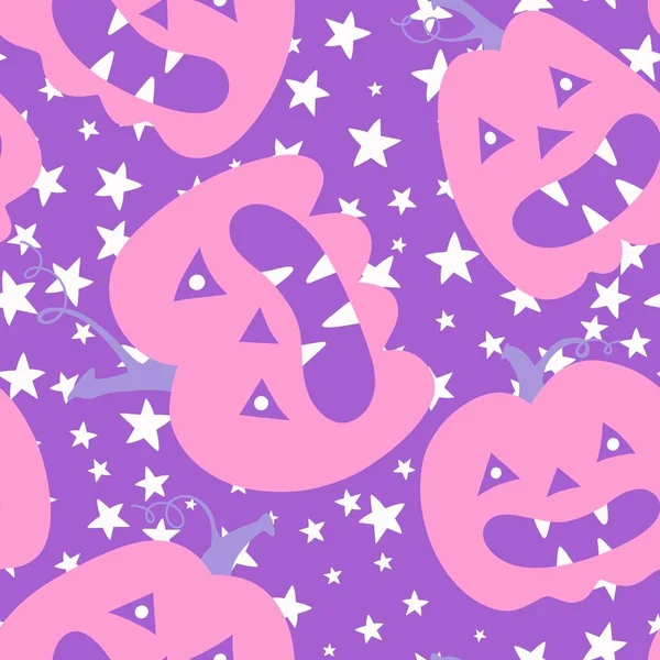 Őszi Rajzfilm Betakarítási Szezon Halloween Sütőtök Minta Csomagolására Papír Vászon — Stock Fotó