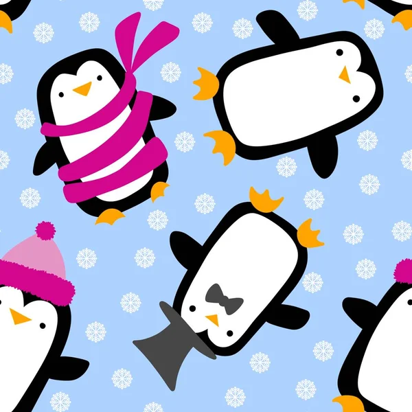 Рождественские Животные Бесшовный Пингвин Шаблон Упаковки Бумаги Тканей Постельное Белье — стоковое фото