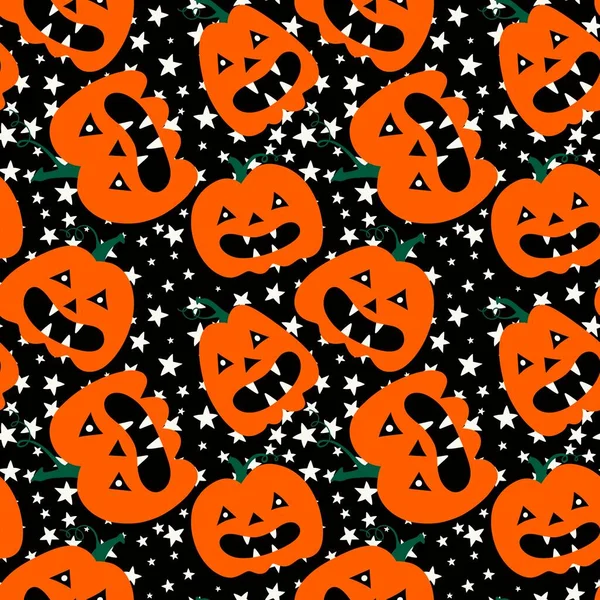 Patrón Calabazas Halloween Temporada Cosecha Dibujos Animados Otoño Para Papel —  Fotos de Stock