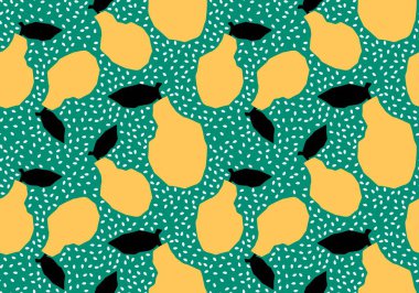 Soyut yaz geometrik meyve dikişsiz armut desenleri kumaşlar ve çocuk giysileri baskılar, ambalajlar ve çarşaflar ve ambalaj kağıdı ve mutfak tekstili. Yüksek kaliteli illüstrasyon
