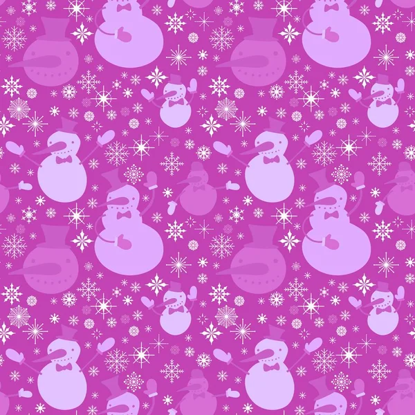 Christmas Ice Cartoon Seamless Snowman Pattern New Year Wrapping Paper — Stock Photo, Image