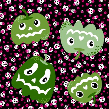 Halloween seamless pumpkins pattern for fabrics and wrapping paper and clothes print and notebooks and accessories and party. High quality illustration