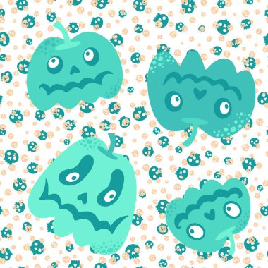 Halloween seamless pumpkins pattern for fabrics and wrapping paper and clothes print and notebooks and accessories and party. High quality illustration