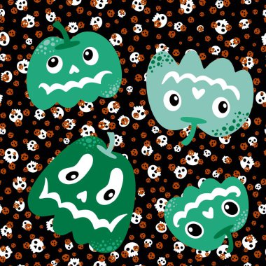 Halloween seamless pumpkins pattern for fabrics and wrapping paper and clothes print and notebooks and accessories and party. High quality illustration