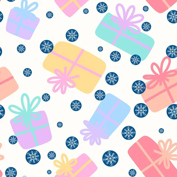 Festliche Geschenkbox Nahtlose Muster Für Packpapier Und Stoffe Und Bettwäsche — Stockfoto