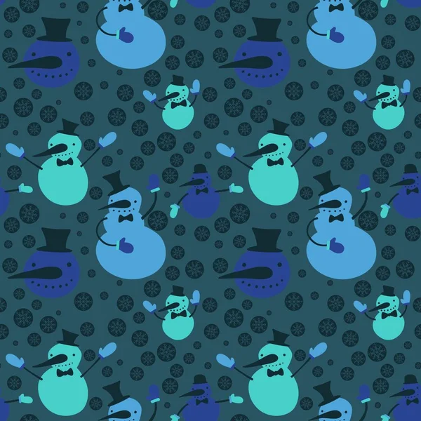 Patrón Muñeco Nieve Sin Costuras Dibujos Animados Navidad Para Papel — Foto de Stock