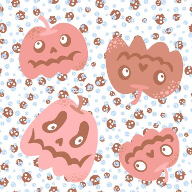 Halloween seamless pumpkins pattern for fabrics and wrapping paper and clothes print and notebooks and accessories and party. High quality illustration