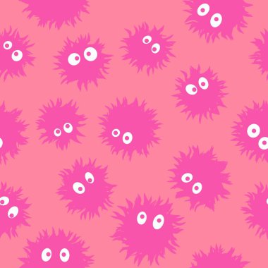 Çizgi film canavarları cadılar bayramı için kusursuz kawaii kabarık uzaylı desenleri. Kağıt, kumaş, çocuk giysileri, kıyafet baskıları, şenlik aksesuarlar ve ambalajlar. Yüksek kaliteli illüstrasyon