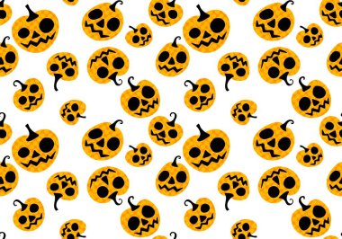 Halloween seamless pumpkins pattern for fabrics and wrapping paper and clothes print and notebooks and accessories and party. High quality illustration